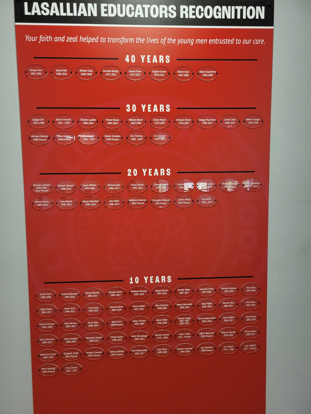 Employee Recognition Wall Updated